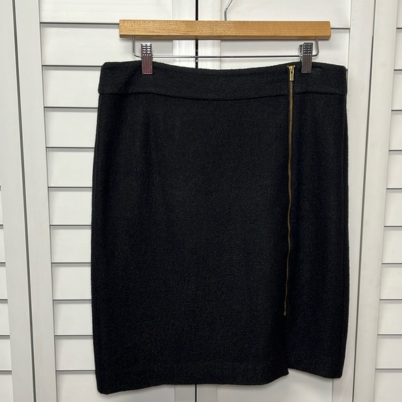 Banana Republic Wool Blend Zipper Lined Pencil Skirt Size 12 Black - Picture 1 of 8